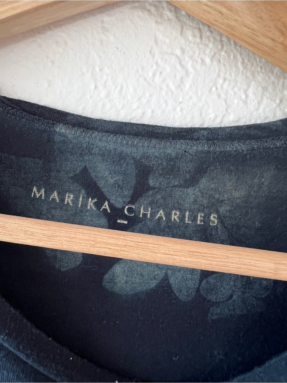 MARIKA CHARLES hand dyed tee / dark ice dye t-shirt / size S - Picture 4 of 6
